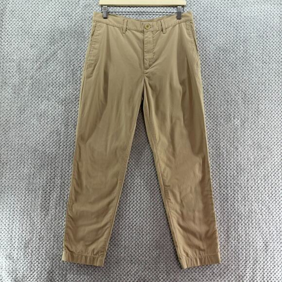 Cos Pants Women 34R Khaki Taper Straight High Rise Side Pocket Flat Front Career - Picture 1 of 16